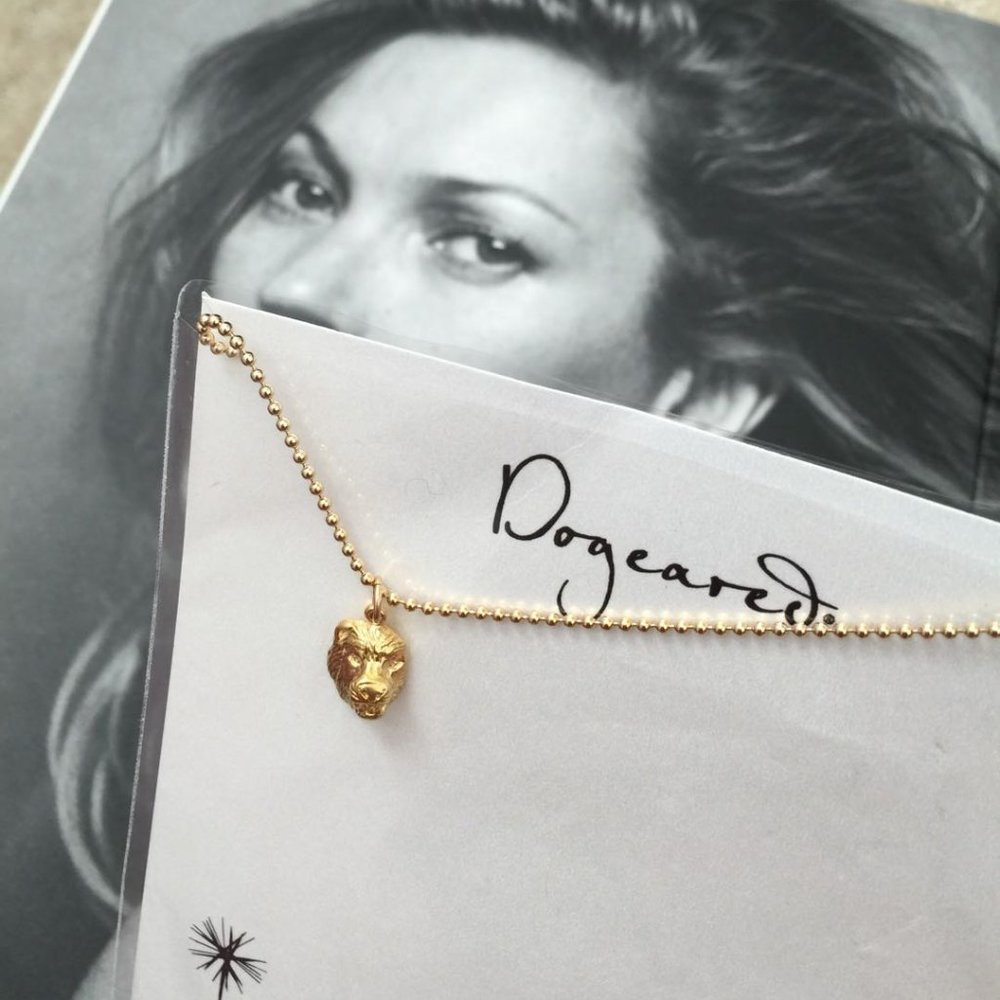 new Dogeared 16gd bear head charm necklace